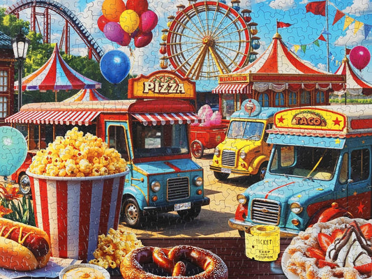 Springbok State Fair puzzle shows unique cut pieces for a playful challenge