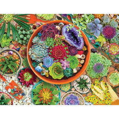 Springbok succulent garden puzzle offers relaxing, engaging family puzzle sessions with lush, detailed pieces.