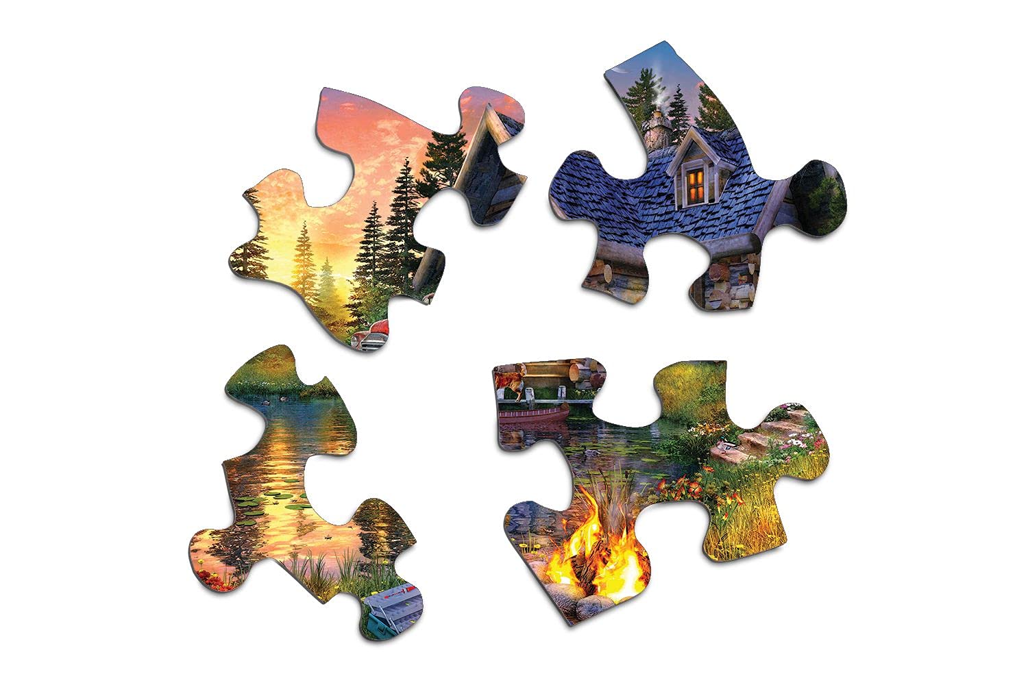 Springbok sunset forest scene offers vibrant colors to elevate solo or group puzzling.