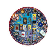 Springbok Tarot Crystal Round Puzzle tarot spread image promotes focused evenings.