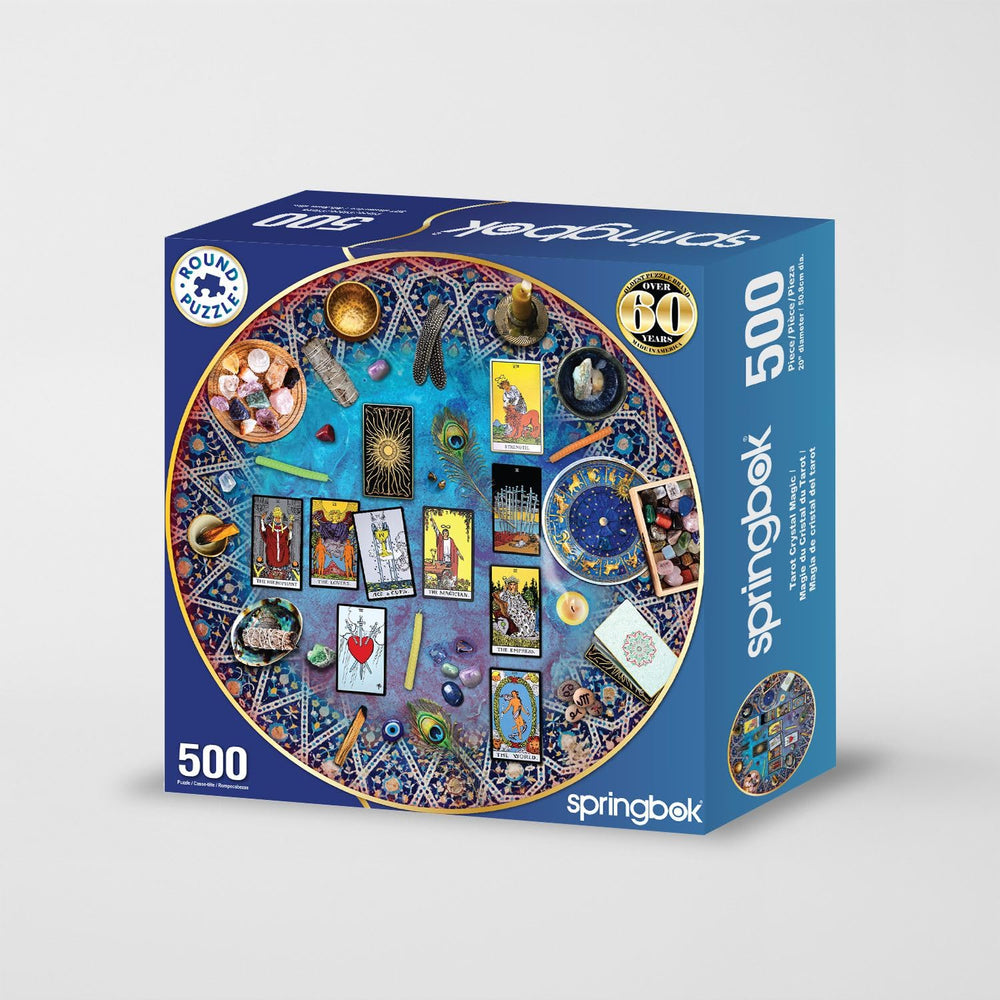 Springbok Tarot Crystal Round Puzzle thick-cut pieces ensure a secure, frustration-free fit.