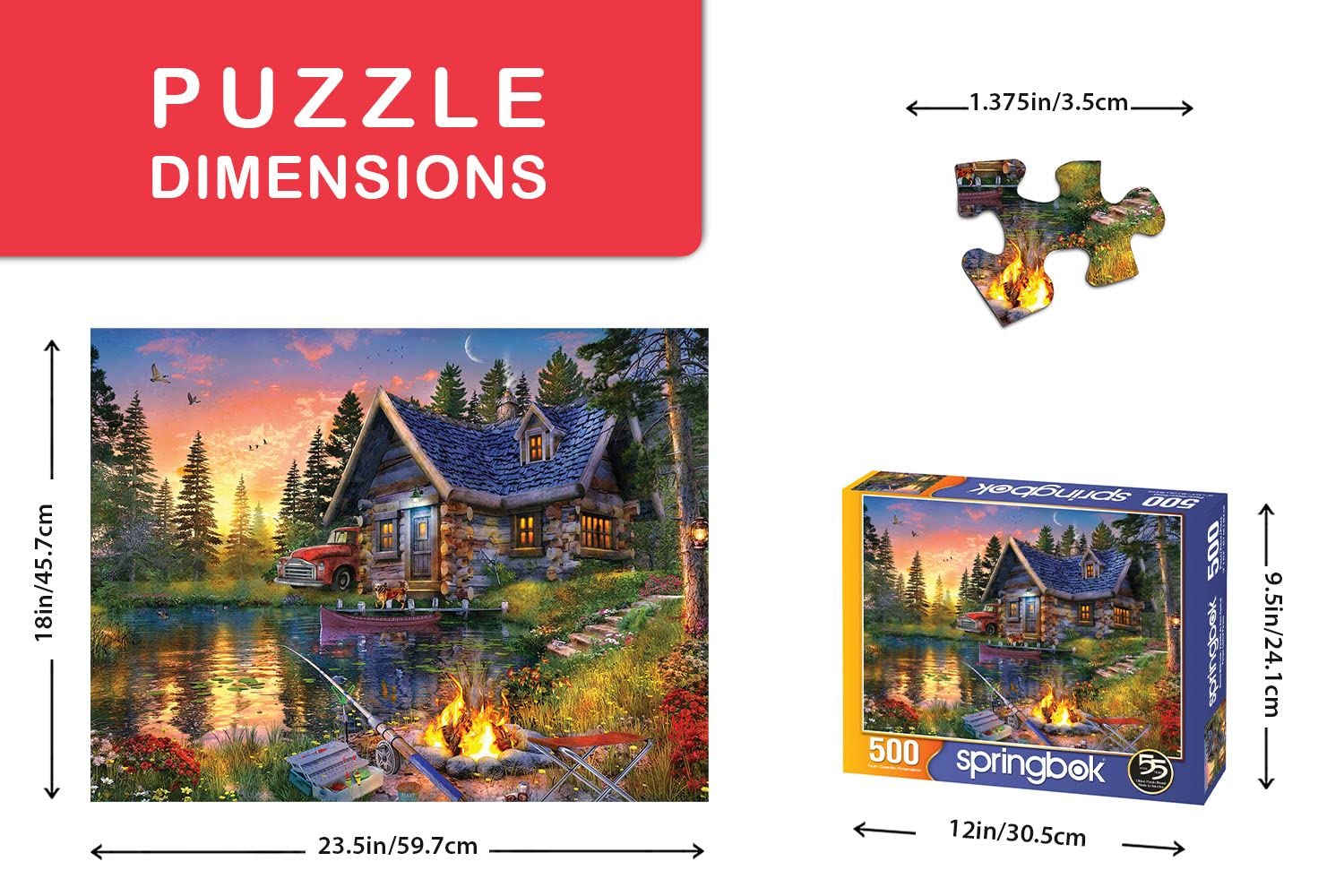 Springbok vibrant puzzle artwork enhances cognitive engagement while relaxing after work.