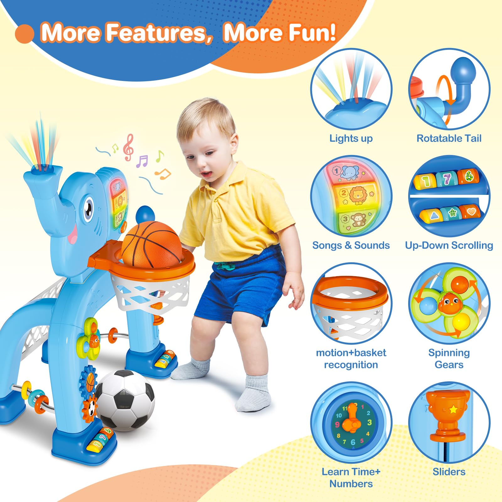 SpringFlower 2in1 sports playset with lights and sounds for multisensory fun