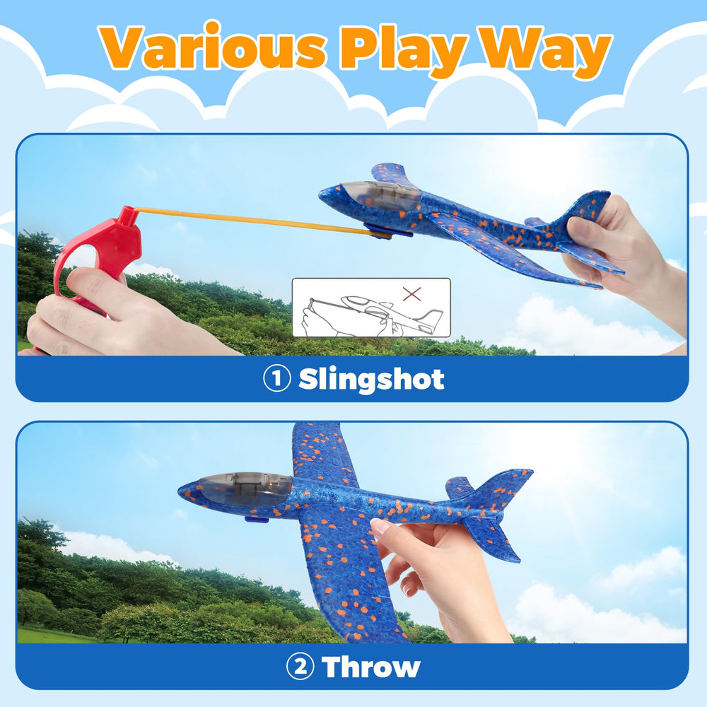 SpringFlower LED red foam airplane ready for daytime races.