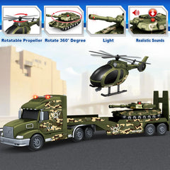 SpringFlower Army Truck Helicopter attachment adds dynamic loading scenes during play