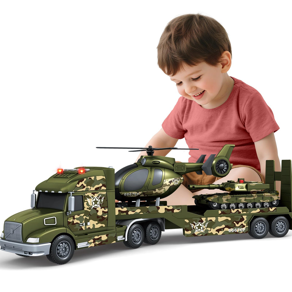 SpringFlower Army Truck Toy transport truck for imaginative play and role‑play adventures