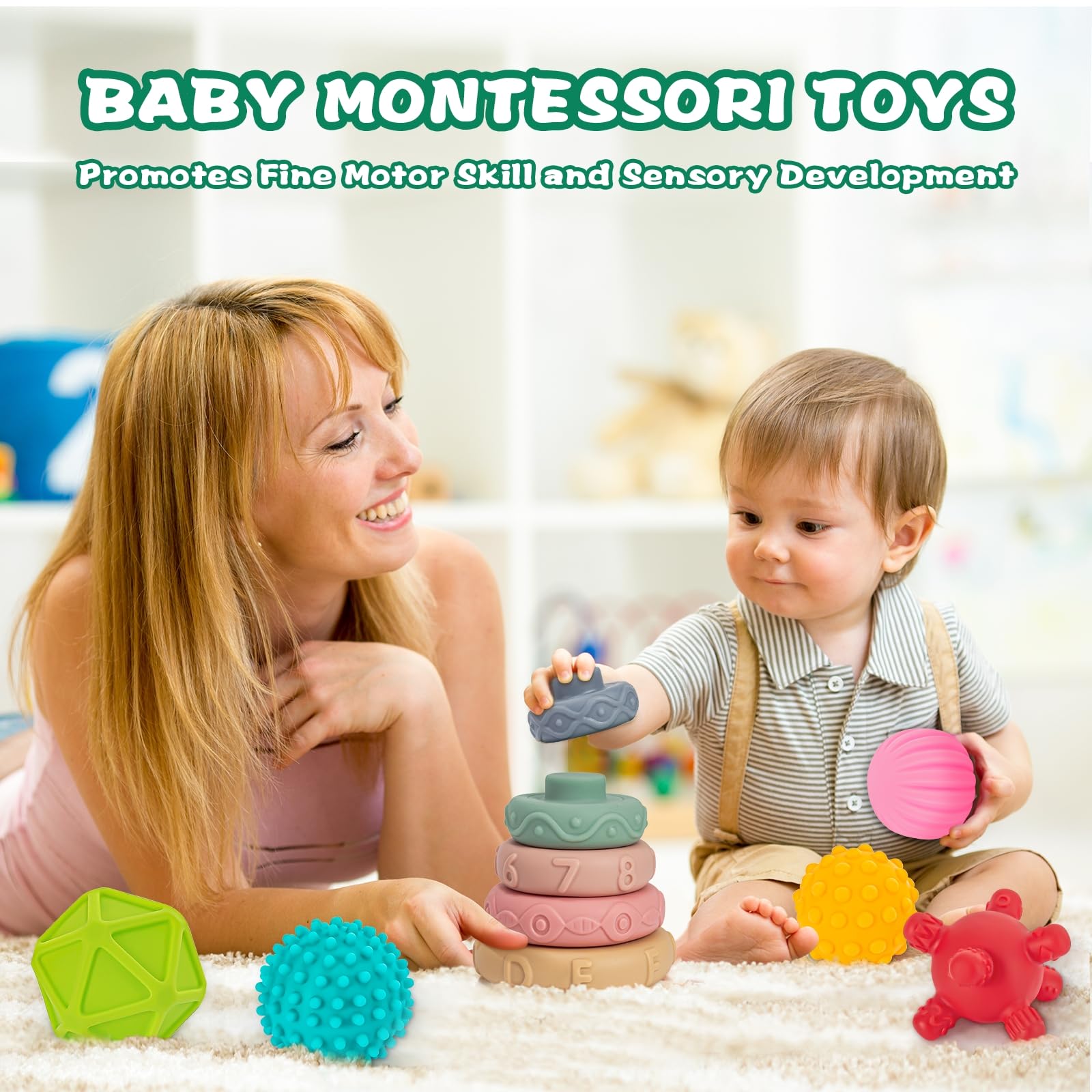 SpringFlower bath-time blocks float and spritz water for water play.