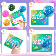 SpringFlower classroom exchange cards paired with colorful stretchy balls encourage sharing and conversation.