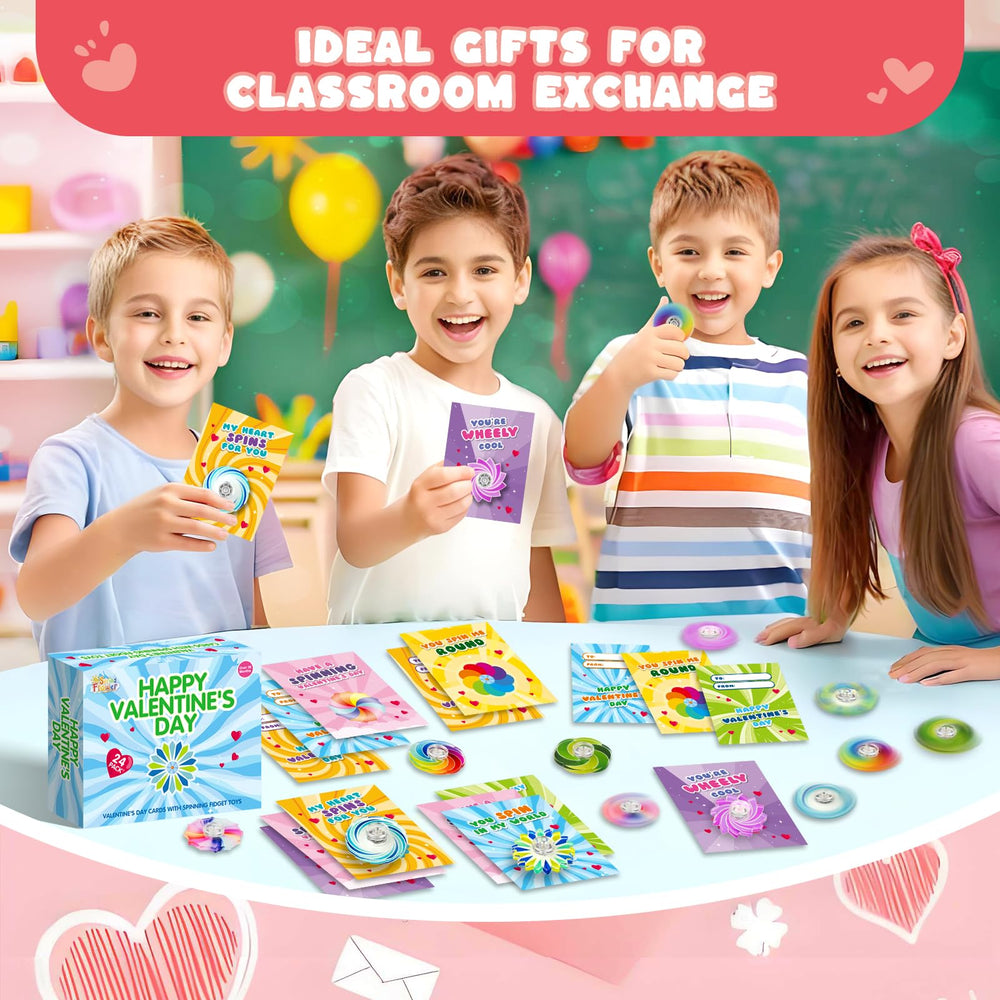 SpringFlower classroom-exchange setup demonstrates kids swapping cards with spinners.