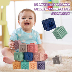 SpringFlower embossed blocks show animals, shapes, and numbers for early recognition.