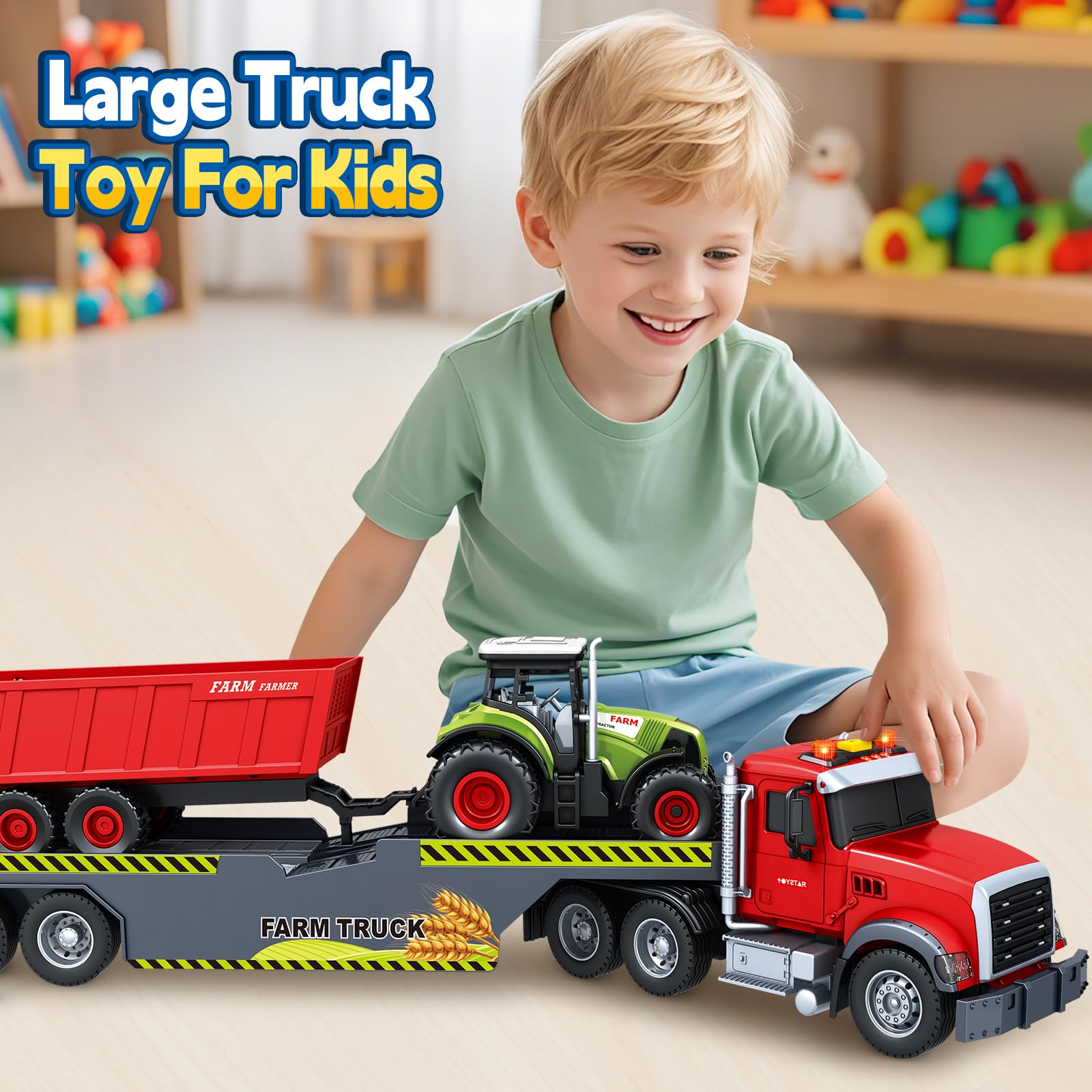 SpringFlower farm truck playset encouraging creative storytelling and cooperation.
