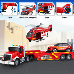 SpringFlower fire-truck-toy detachable head with racing car enables versatile play scenarios.