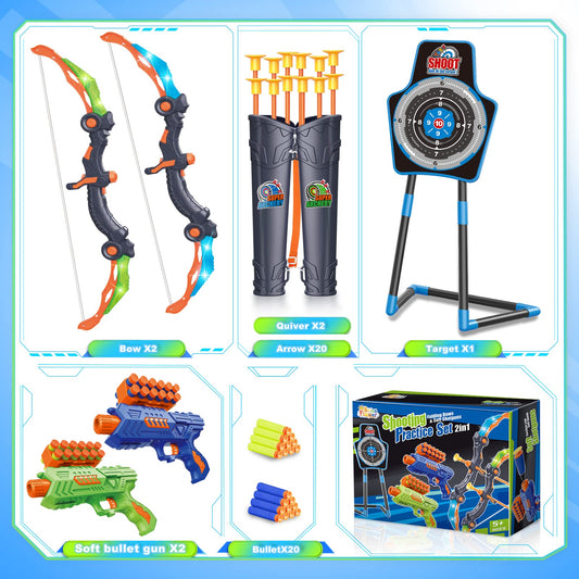 SpringFlower foam dart guns ready for safe, energetic play with kids.