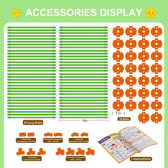 SpringFlower Fort Building Kit – safe ABS plastic meets safety standards.