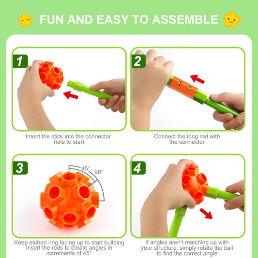 SpringFlower Fort Building Kit – teepee design encourages creative indoor construction.