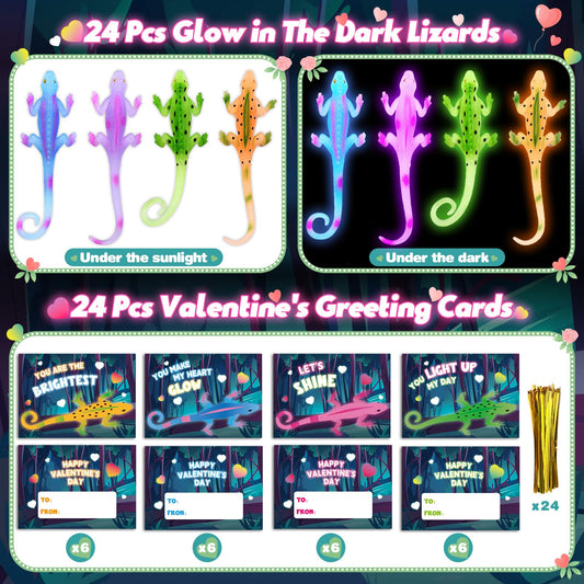 SpringFlower glow-in-the-dark lizards glow after light exposure for kids' fun.