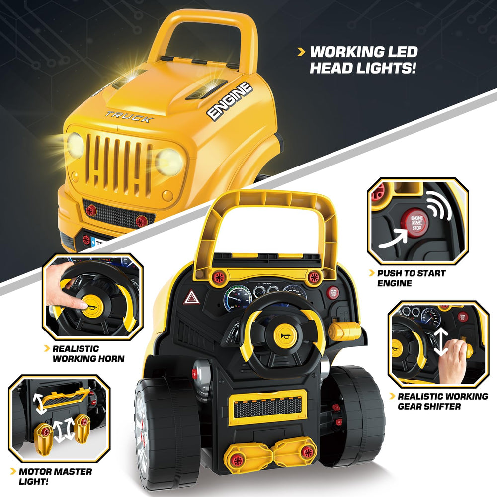 SpringFlower hazard lights and steering wheel during interactive play