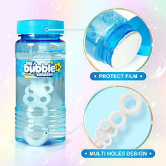SpringFlower leak-proof cap with double helix keeps bubble solution secure.