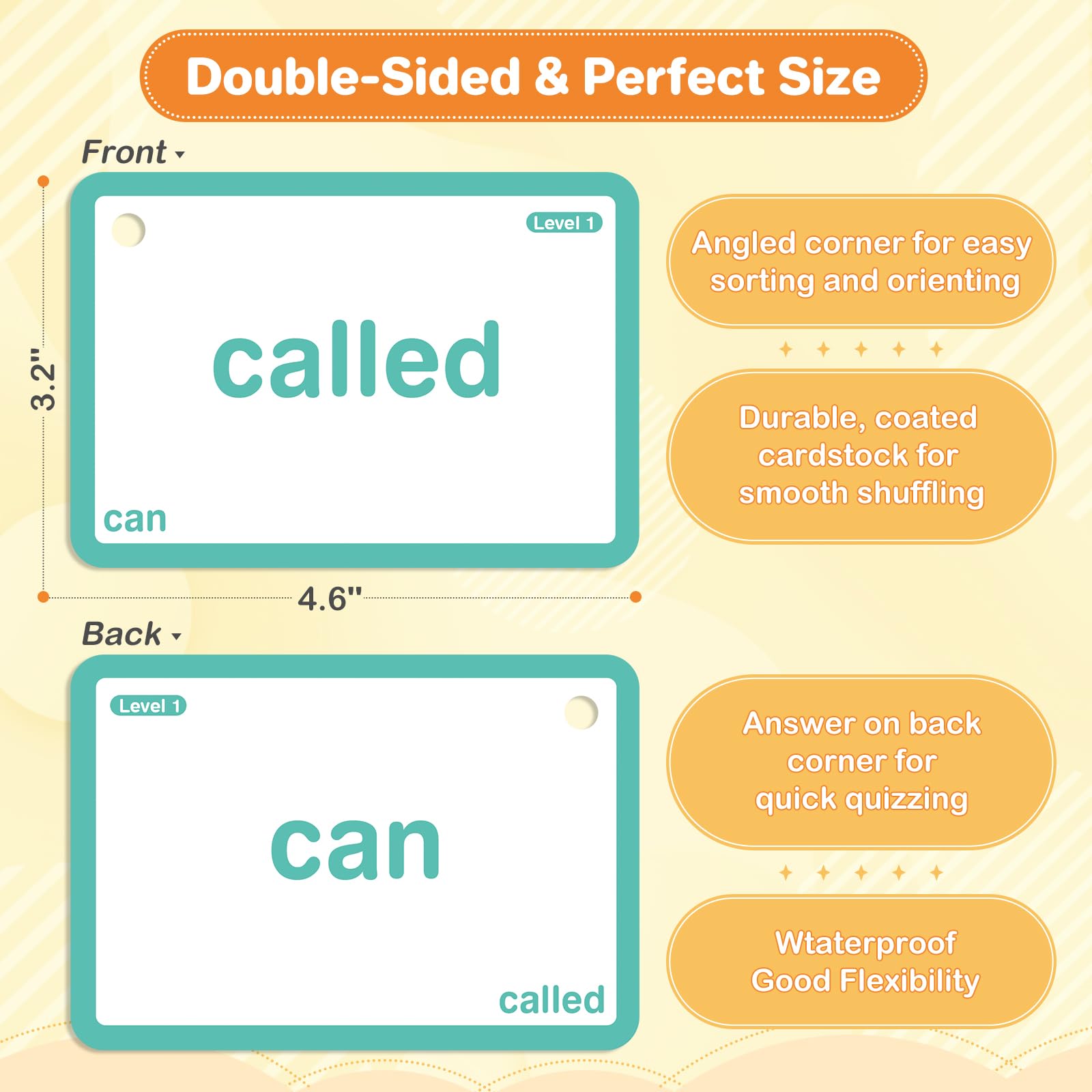 SpringFlower color-coded levels on sight words cards aid organized study.