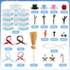 SpringFlower snowman kit hat and scarf layout emphasizes bright holiday accents