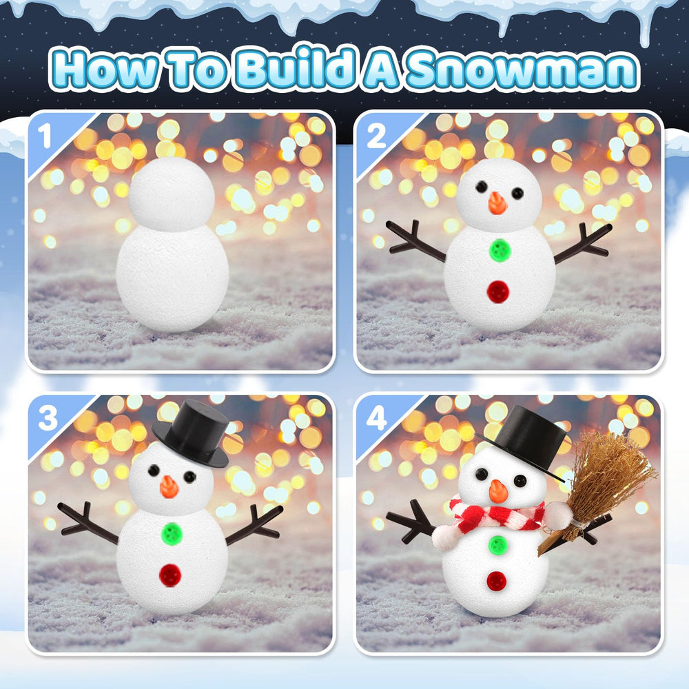 SpringFlower snowman kit parts spread highlights foam clay and accessories for creative play
