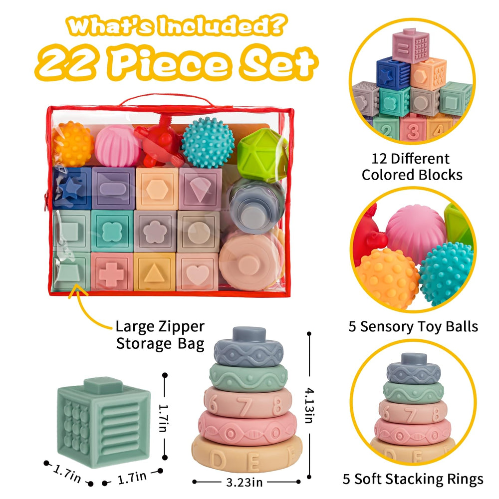 SpringFlower soft teething rings provide gentle chewing and soothing play.