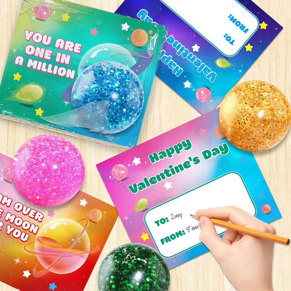 SpringFlower valentines front and back card designs with space-themed planets invite registered notes.