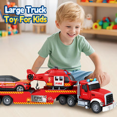SpringFlower toddler truck toy loading tailboard supports interactive car transfers.