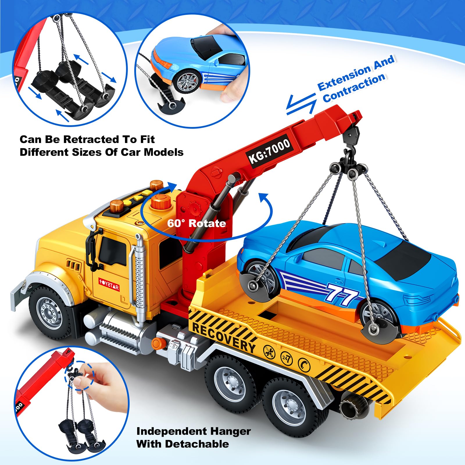 SpringFlower tow truck with race car for fast-paced missions