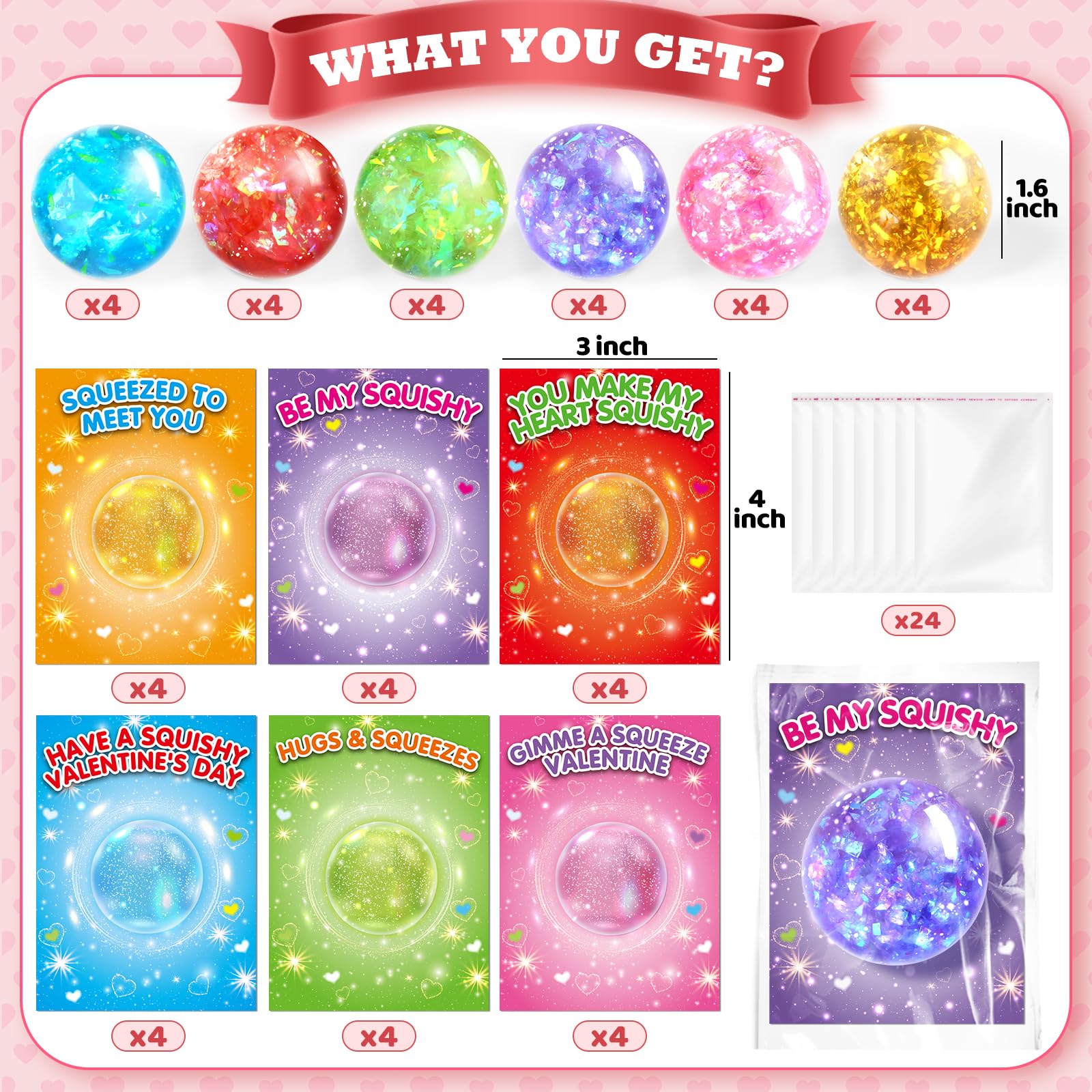Front designs of SpringFlower Valentines cards with six color options.