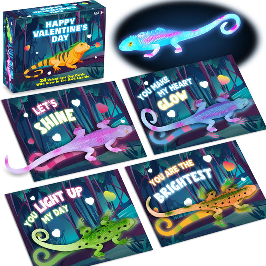 SpringFlower Valentines cards with glow lizards for classroom exchanges.