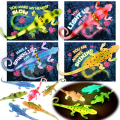 SpringFlower glow-lizard card set 1 for classroom Valentines exchanges.