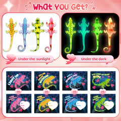 SpringFlower glow-lizard card set 2 shown as kids party favors.