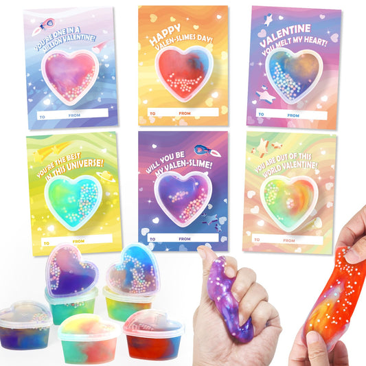 SpringFlower heart-shaped slime with beads for classroom exchange and play