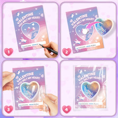 SpringFlower slime beads add color to Valentine slime cards for fun activities