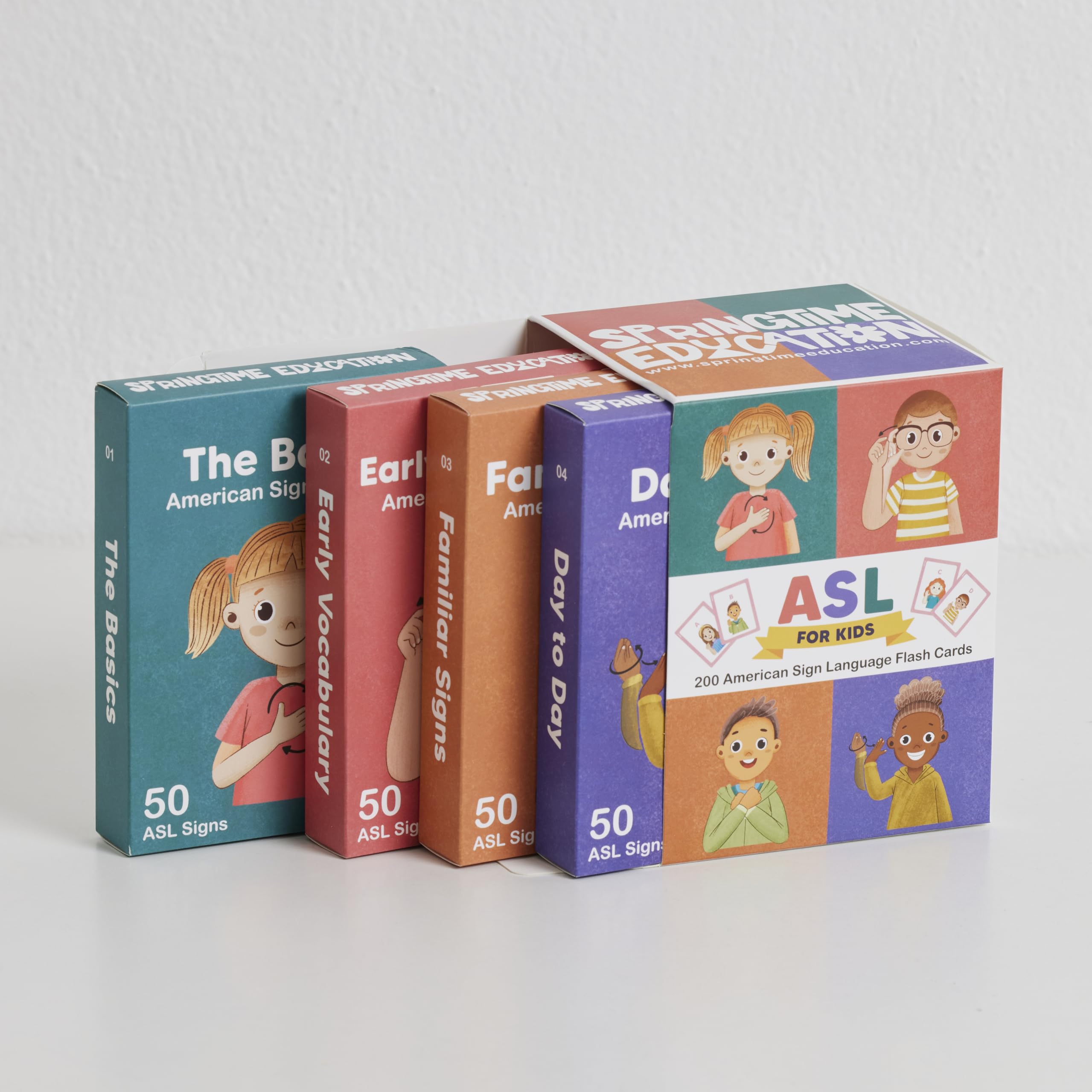 Springtime Education ASL flash cards day to day for routines.