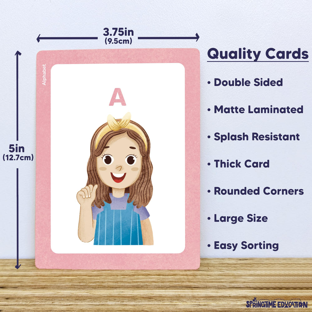 Springtime Education ASL flash cards familiar signs for common gestures.