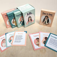 Springtime Education ASL flash cards used in classroom practice session
