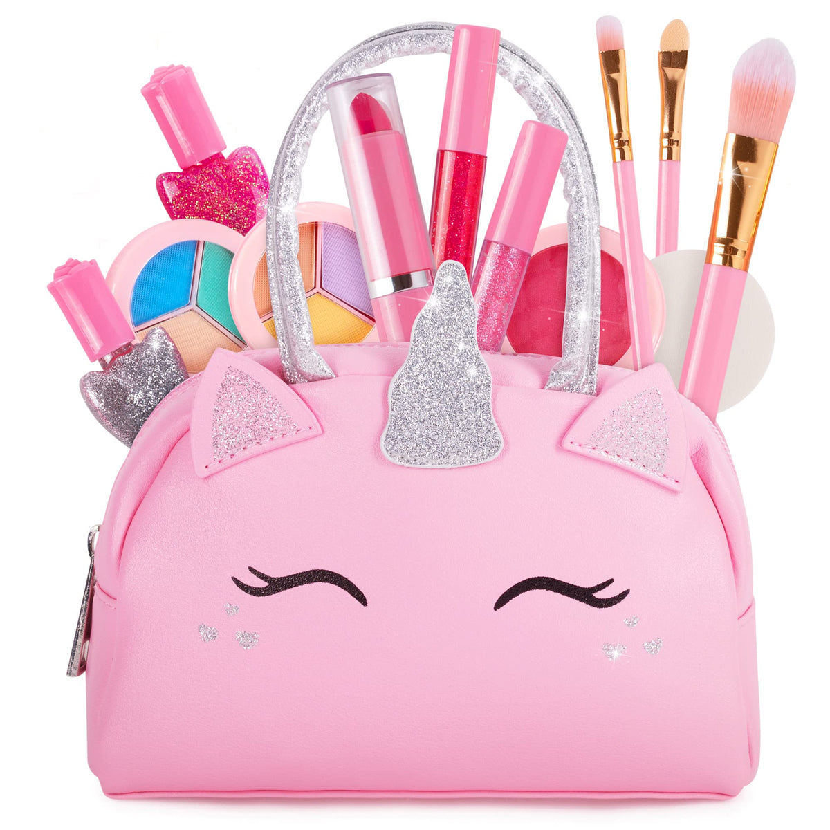 Sprinkles Toyz pink unicorn purse makeup kit for creative dress-up play.