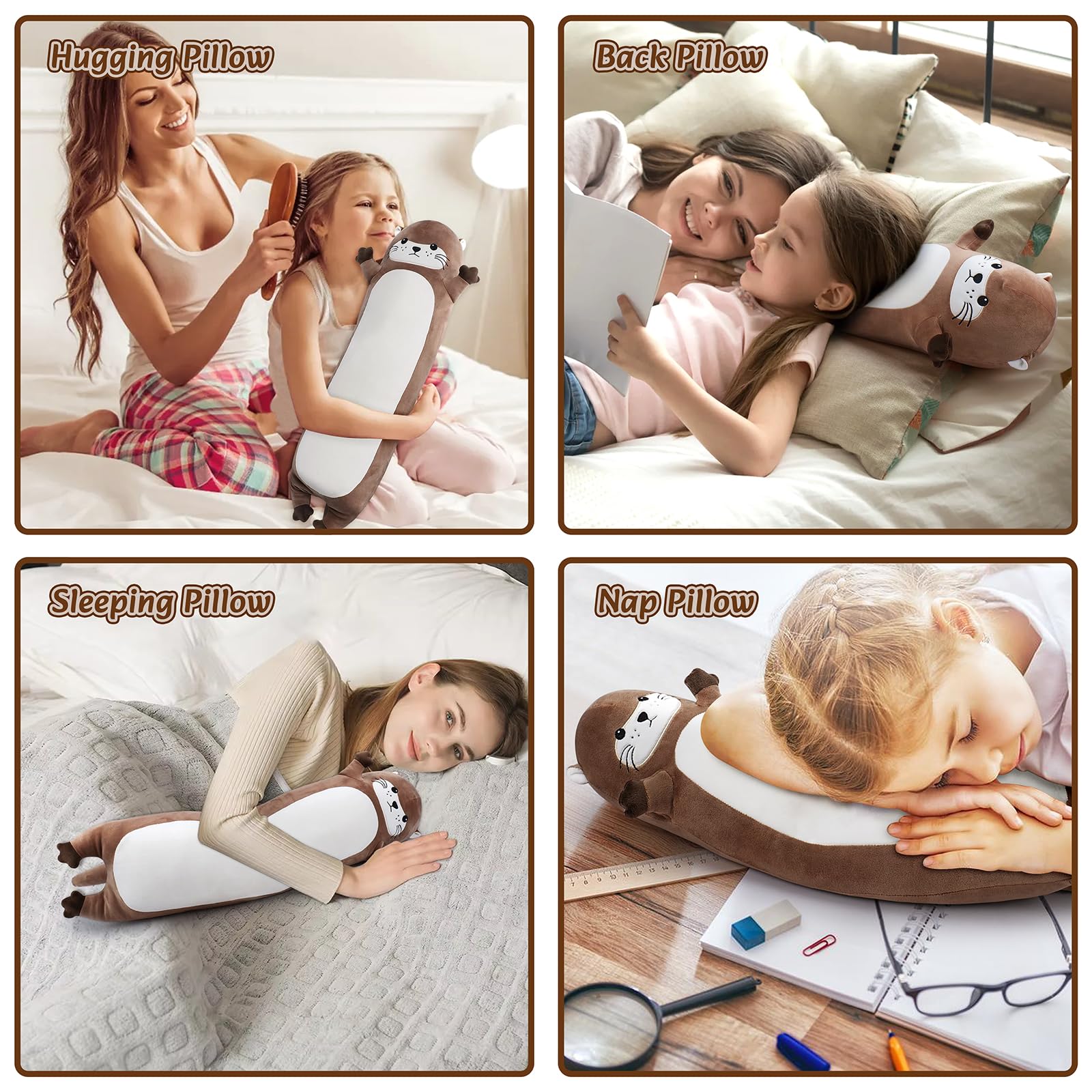 Sprinqdawin kid-friendly otter plush in a child's room for comforting decor.