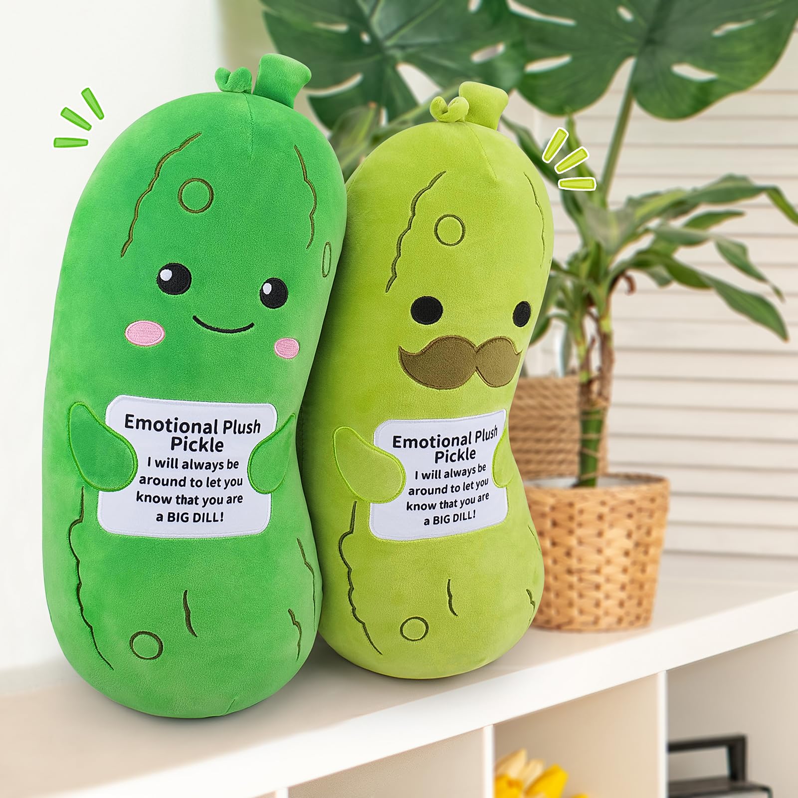Sprinqdawin Pickle Plush during playtime offers a soft, comforting playmate.
