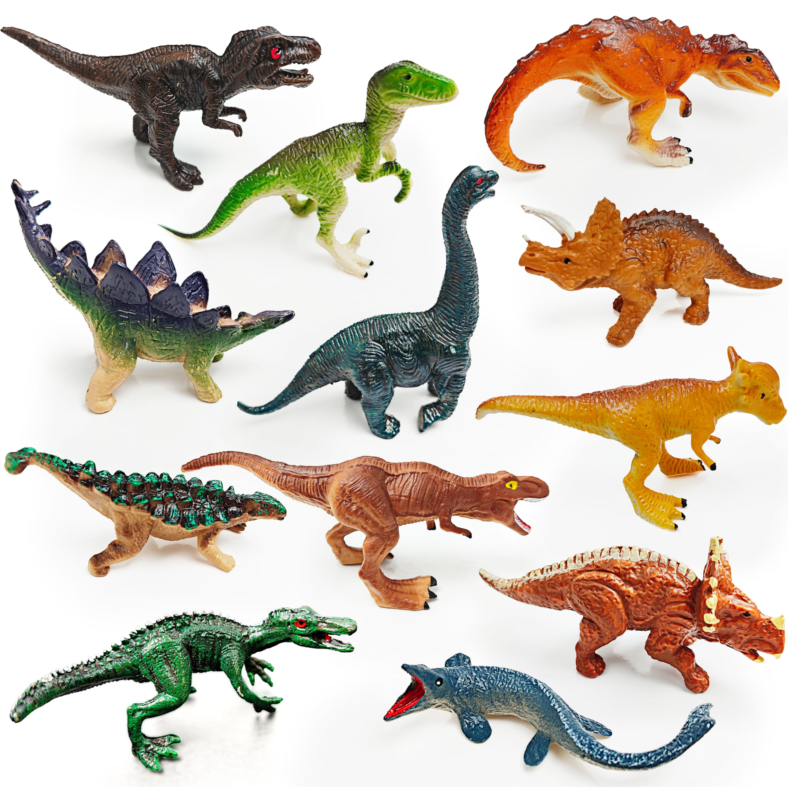 SpriteGru 12-dinosaur figures pack for imaginative play and storytelling adventures.