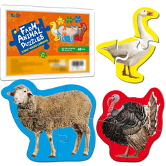 SpriteGru 12-pack animal puzzles in gift box, ideal for kids' activities