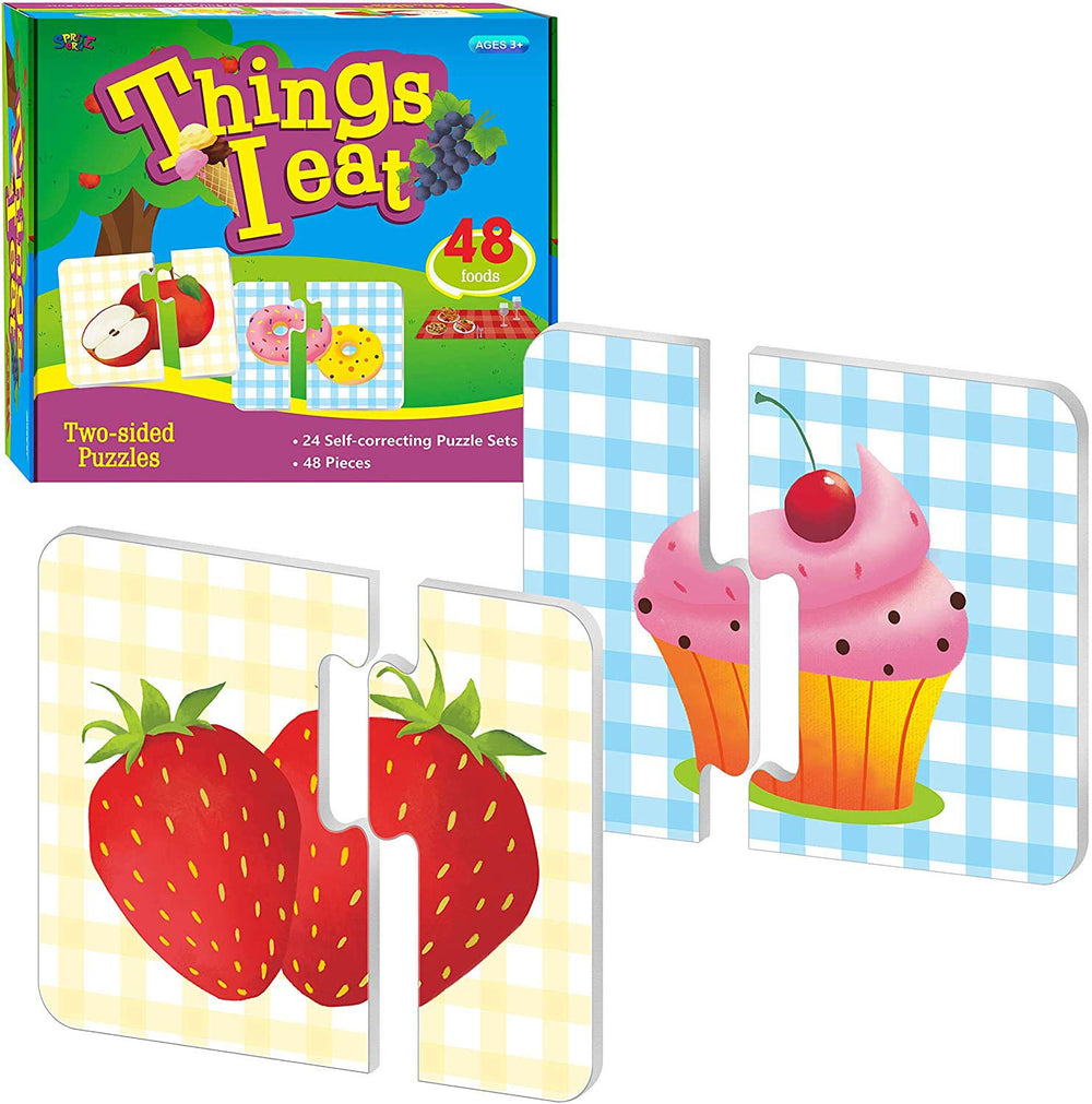 SpriteGru 48-food puzzle with colorful foods to boost early recognition.
