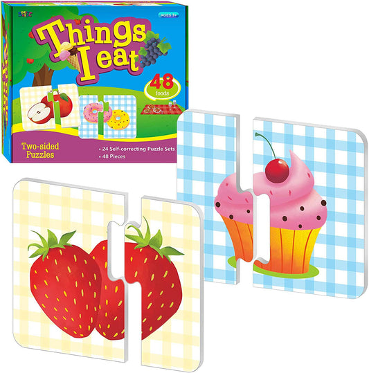 SpriteGru 48-food puzzle with colorful foods to boost early recognition.