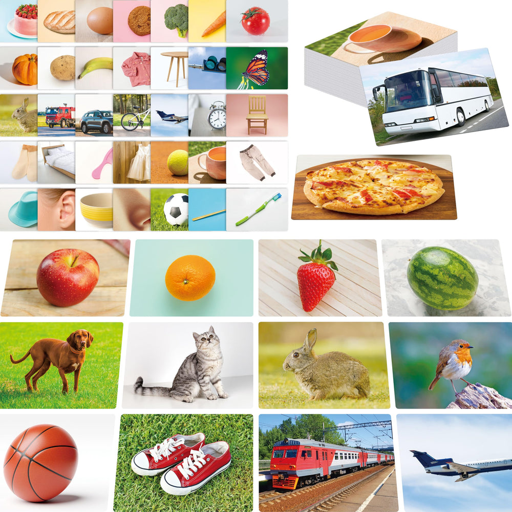 SpriteGru 50 noun flashcards front photo showing real-life nouns for visual learning and everyday use.