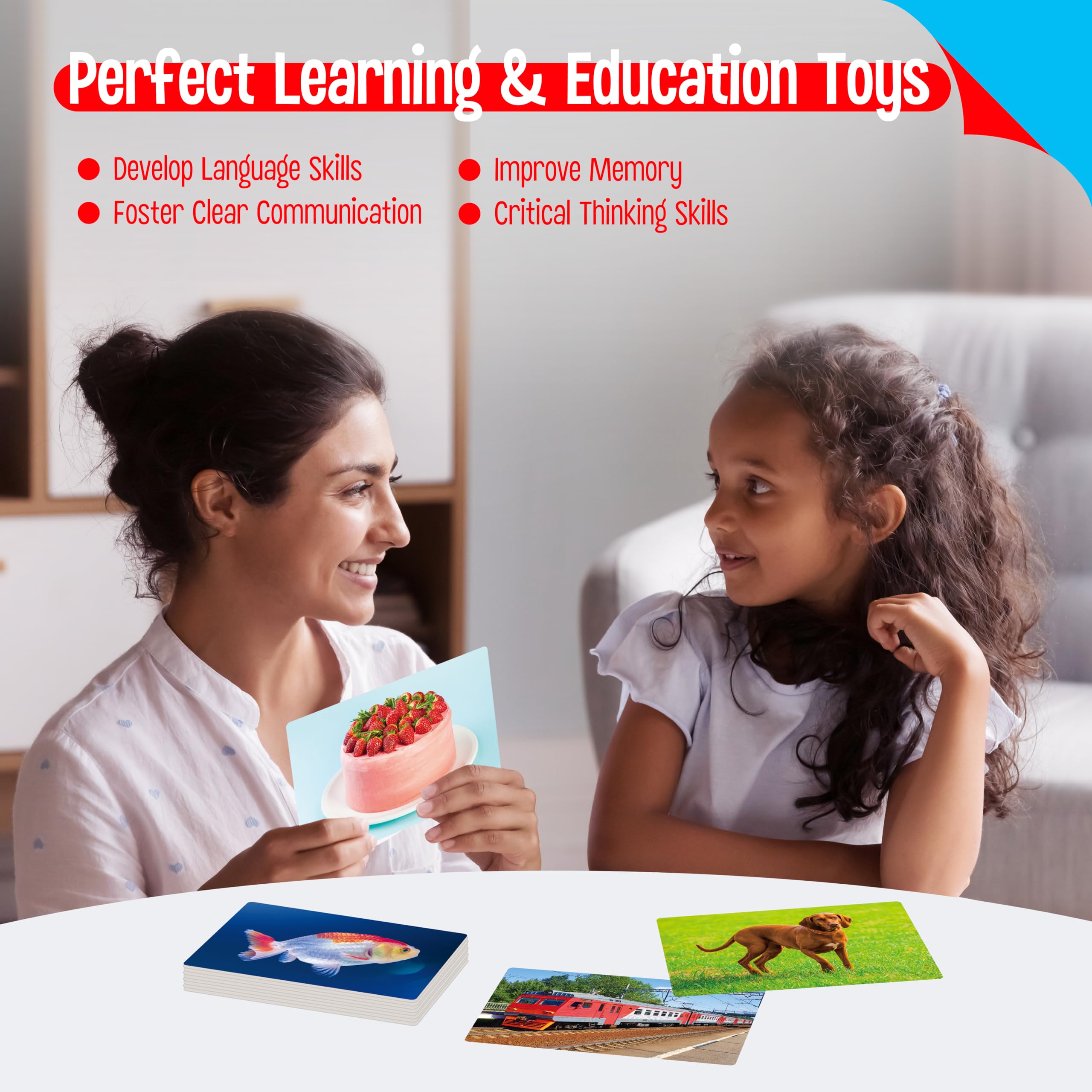 SpriteGru 50 noun flashcards portable for travel and waiting rooms.