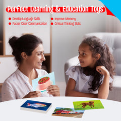 SpriteGru 50 noun flashcards portable for travel and waiting rooms.