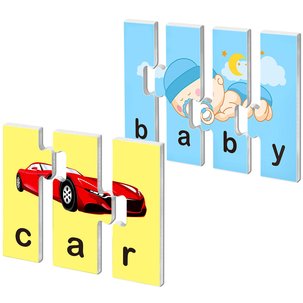 SpriteGru 72-word puzzles with a 3-4 piece tray for easy sorting and play