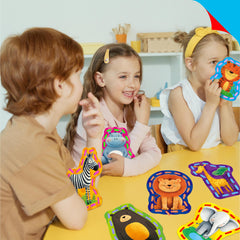 SpriteGru giraffe front lacing card encourages focus and imaginative play.